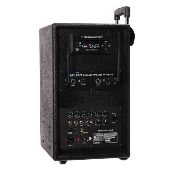SoundArt 100 Watt Rechargeable Wireless PA System with DVD Player
