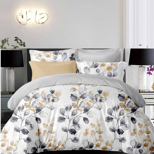 Luxton 3pcs Idina Leaf Quilt Cover Set ( Single / Double / Queen / King / Super King Options) 3pcs Double Quilt Cover Set