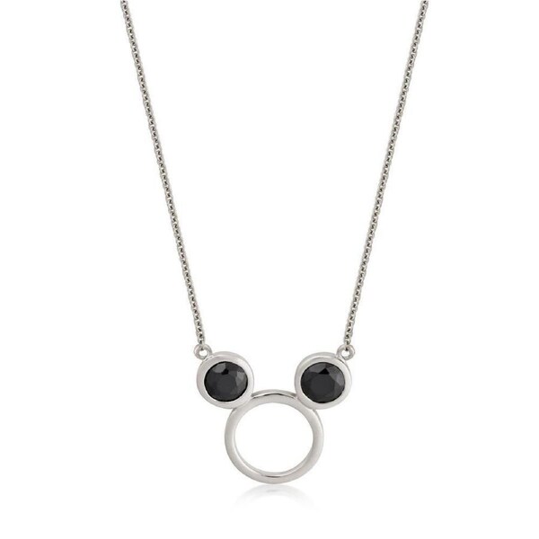 Couture Kingdom - Disney - Precious Metal Mickey Mouse Outline With Black Ears Necklace