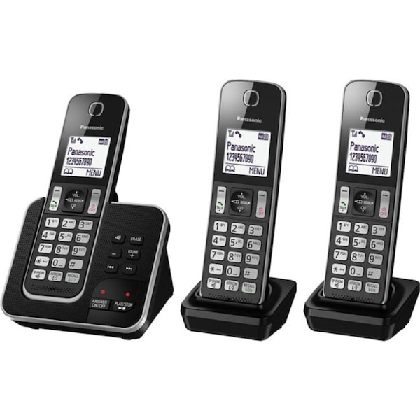 Panasonic Triple Digital Handset Cordless Phone/Telephone w/ Answering Machine