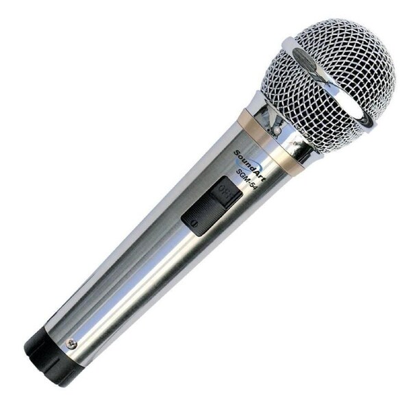 SoundArt SGM-54 Hand-Held Dynamic Microphone with Protective Bag, Silver Finish, Hyper Cardioid, 50Hz-14KHz Frequency Response, 600ohm Output Impedanc