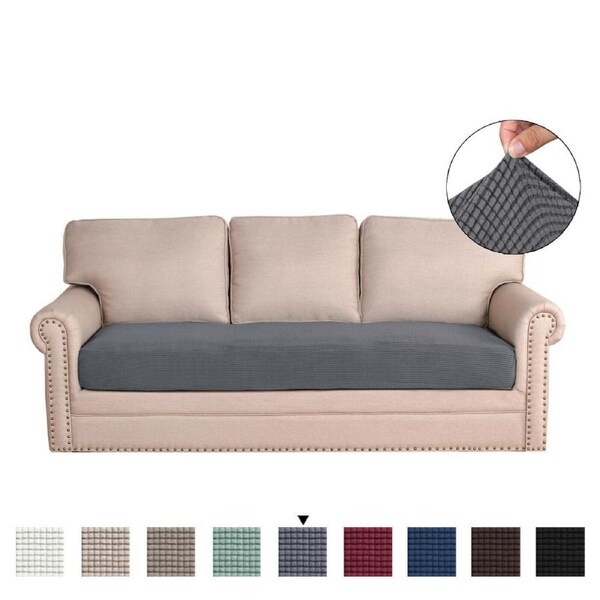 Stretch Sofa Seat Cushion Cover Seat Cover for Couch Slip Cover for Sofa Cushion Black / 1-Seat Cover (50-60cm)