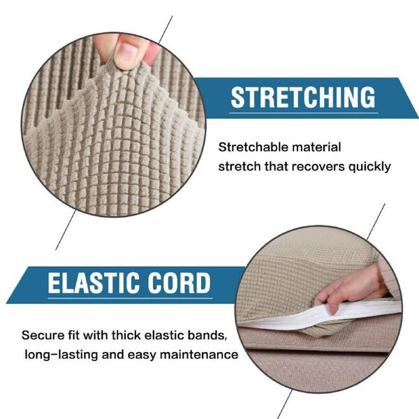 Stretch Sofa Seat Cushion Cover Seat Cover for Couch Slip Cover for Sofa Cushion Sand / 1-Seat Cover (50-60cm)