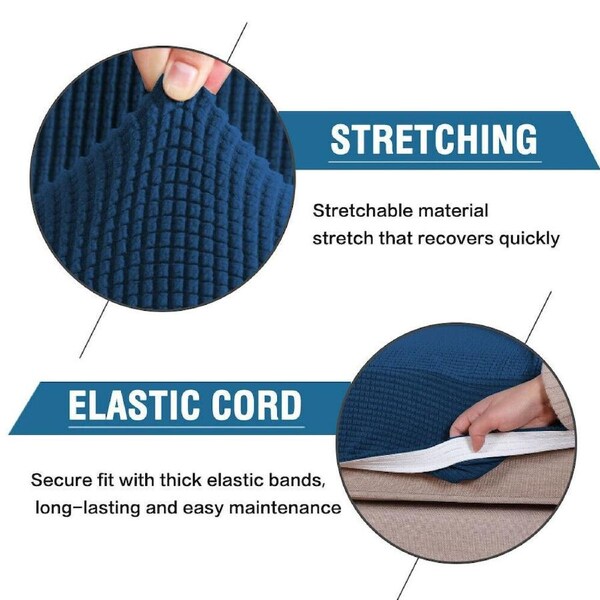 Stretch Sofa Seat Cushion Cover Seat Cover for Couch Slip Cover for Sofa Cushion Navy / 1-Seat Cover (50-60cm)