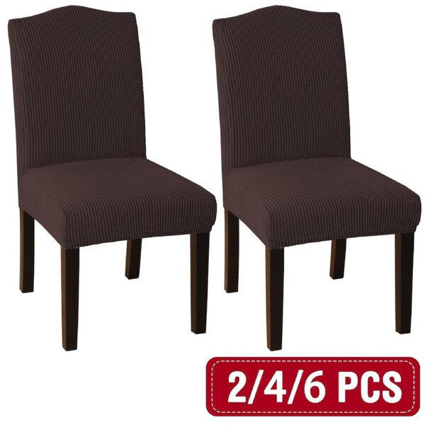 Dining Chair Covers Stretch Jacquard Parson Chair Slip Covers Washable 2/4/6 PCS 2 PCS / Brown