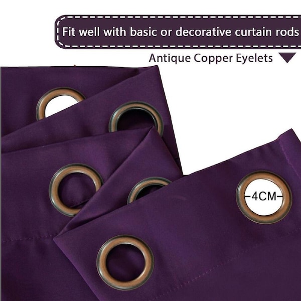 Blockout Curtains for Glass Door Extra Wide Blackout Curtain Draperies for Patio Plum Purple / 1 Panel: W254cm x D243cm