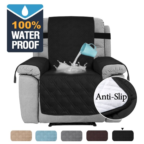 100% Waterproof Recliner Chair Cover with Non Slip Strap Slip Cover for Recliner Blue / Oversized