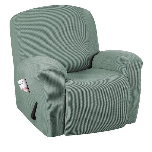 Stretch Recliner Cover 1-Piece Thick Soft Jacquard Recliner Chair Slip Cover Recliner / Sage