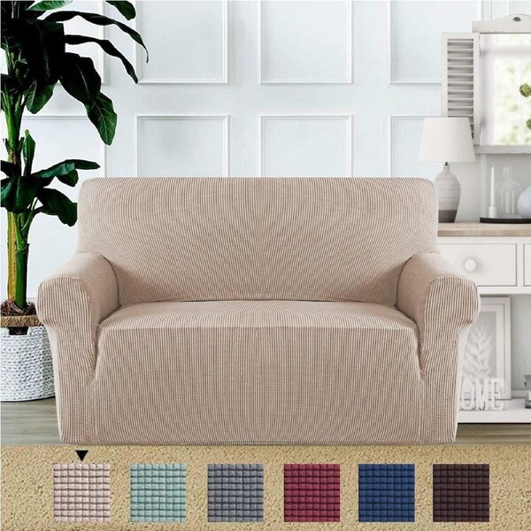 Form Fitted Stretch Couch Cover Sofa Cover Sofa Slip Covers Slipcovers More Size Grey / Two Seater