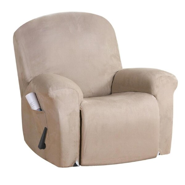 Recliner Cover Non Slip Stretch Suede Recliner Couch Covers Recliner Chair Cover Recliner / Sand