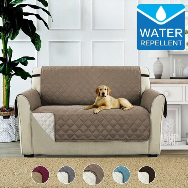 Couch Covers Sofa Covers Protector Sofa Slip Cover Non Slip Strap for Pets,Taupe Taupe/Beige / Two Seater - 190cm x 228cm