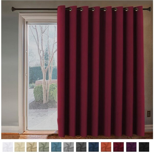 Double Wide Blockout Curtains Large Blackout Curtain Draperies Room Divider Burgundy / 1 Panel: W254cm x D213cm