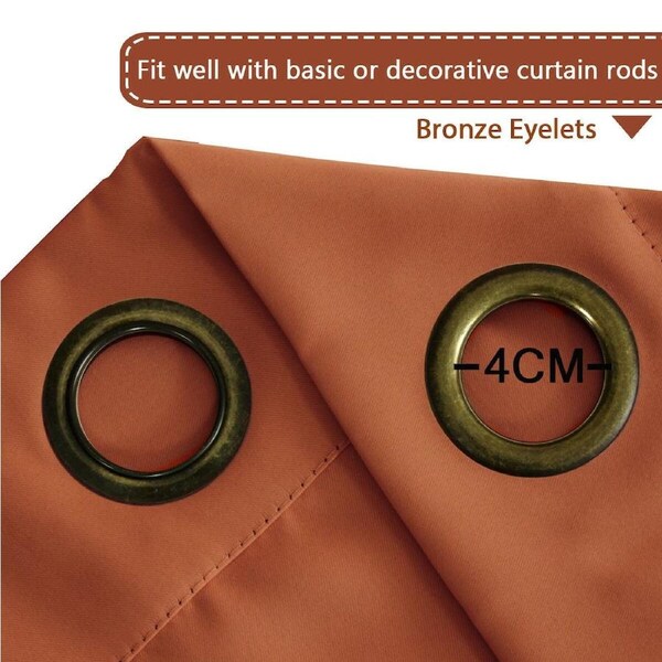 Double Wide Blockout Curtains Large Blackout Curtain Draperies Room Divider Orange Ochre / 1 Panel: W254cm x D243cm