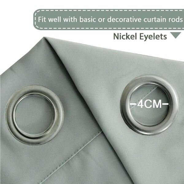 Double Wide Blockout Curtains Large Blackout Curtain Draperies Room Divider Sage / 1 Panel: W254cm x D213cm