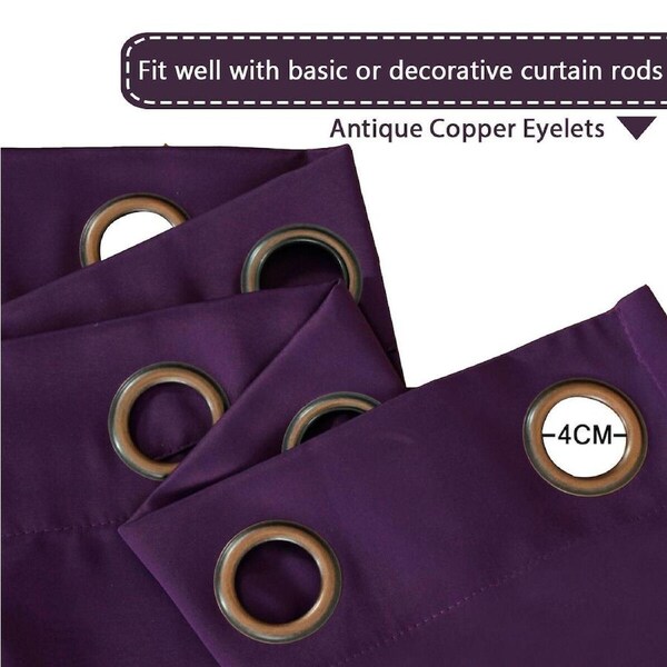 Double Wide Blockout Curtains Large Blackout Curtain Draperies Room Divider Plum Purple / 1 Panel: W254cm x D213cm