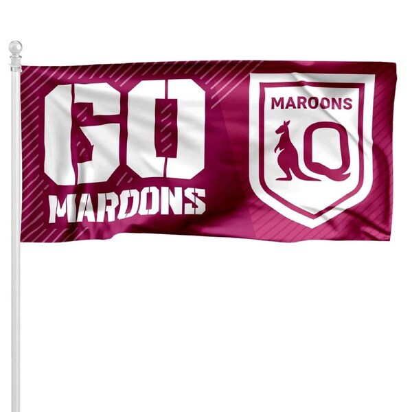 2025 State of Origin QLD Queensland GO Maroons Pole Flag LARGE 1800 x 900mm
