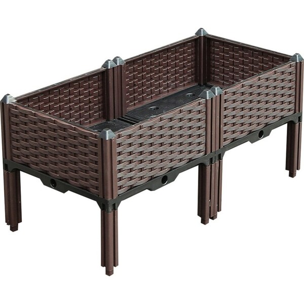 SOGA 80cm Raised Planter Box Vegetable Herb Flower Outdoor Plastic Plants Garden Bed with Legs