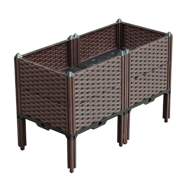 SOGA 80cm Raised Planter Box Vegetable Herb Flower Outdoor Plastic Plants Garden Bed with Legs Deepen