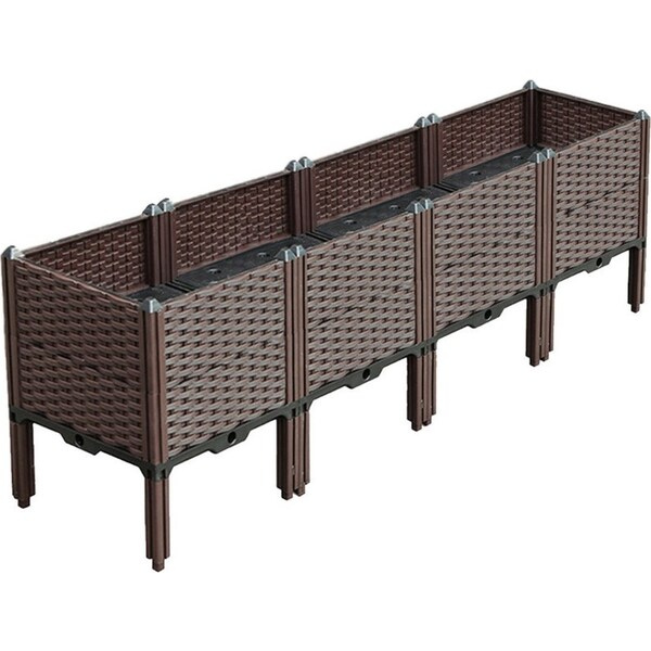 SOGA 160cm Raised Planter Box Vegetable Herb Flower Outdoor Plastic Plants Garden Bed with Legs Deepen