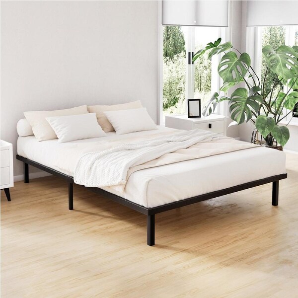 Artiss Metal Bed Frame Mattress Base Platform Foundation Wooden TED Double / Black