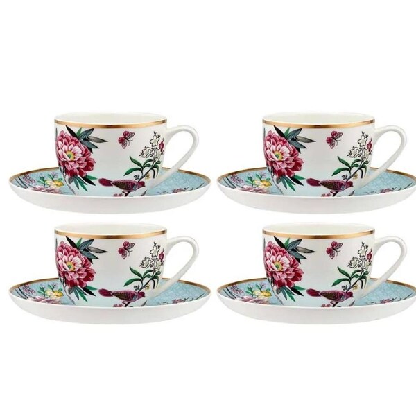 Ashdene Jardin Peony - Teacup & Saucer Set Of 4