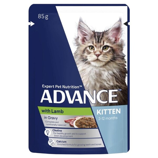 Advance Kitten 2-12 Months Wet Cat Food Lamb in Jelly 12 x 85g