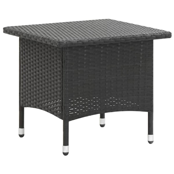 Tea Table Black 50x50x47 cm Poly Rattan vidaXL