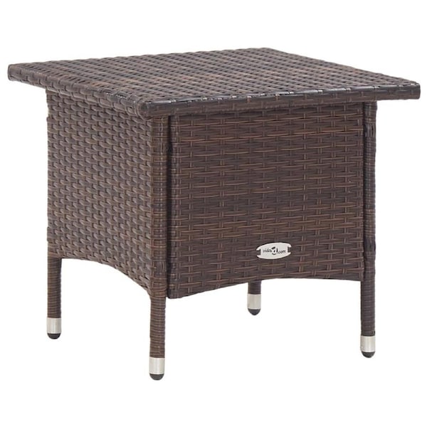Tea Table Brown 50x50x47 cm Poly Rattan vidaXL