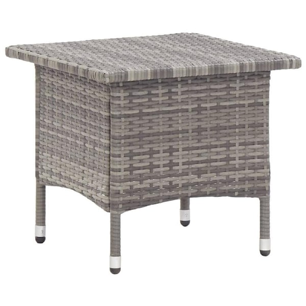 Tea Table Grey 50x50x47 cm Poly Rattan vidaXL