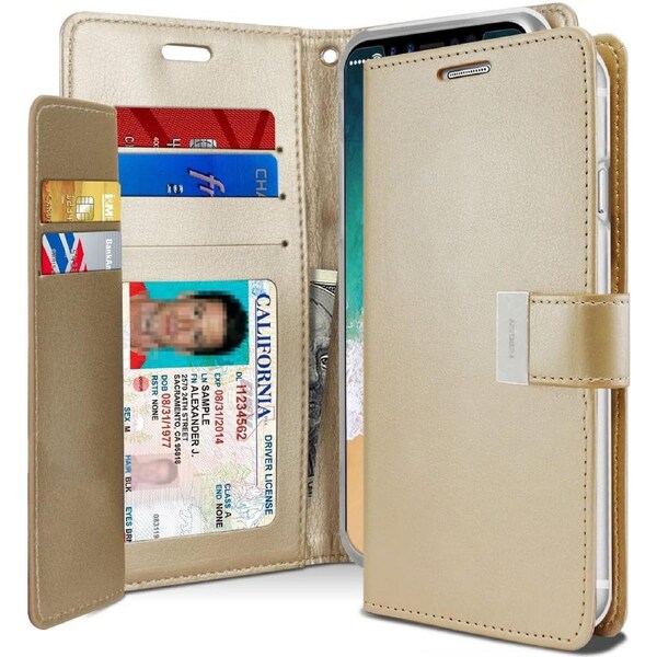 Mercury Gooseper Rich Dairy Leather Case For Apple iPhone iXS MAX - Gold