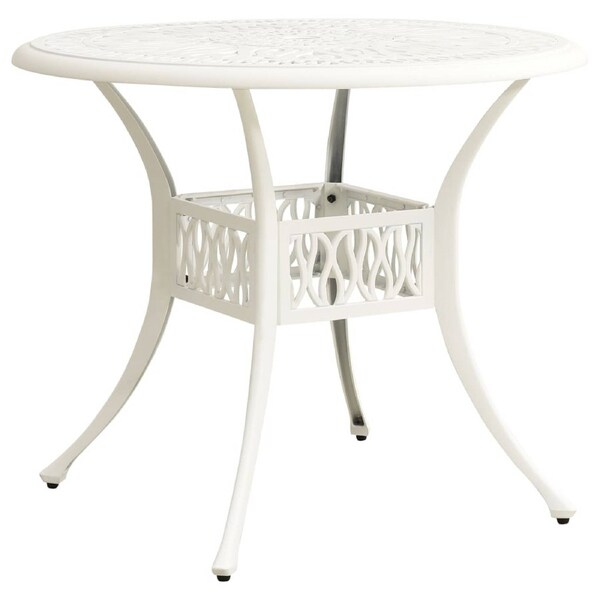 Garden Table White 90x90x74 cm Cast Aluminium vidaXL