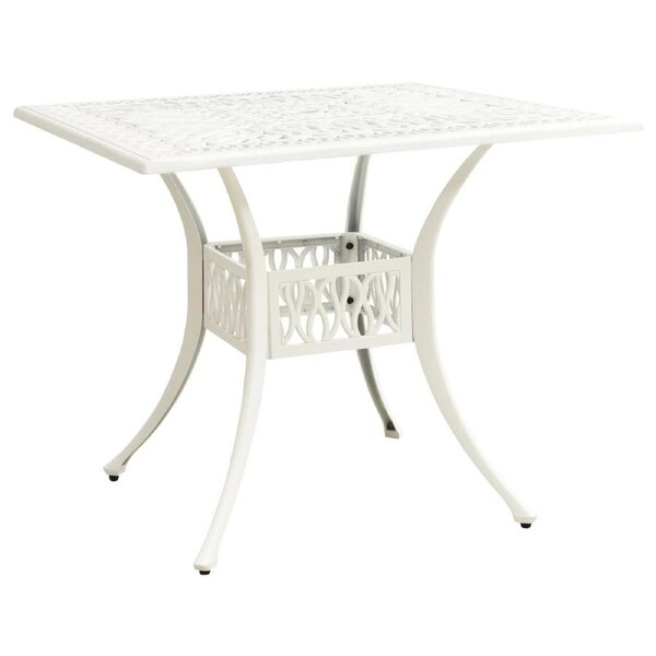 Garden Table White 90x90x73 cm Cast Aluminium vidaXL