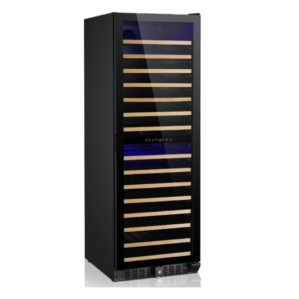 Grand Cru Vibration Free Black & Timber 166DBT Wine Fridge - 166 Bottles