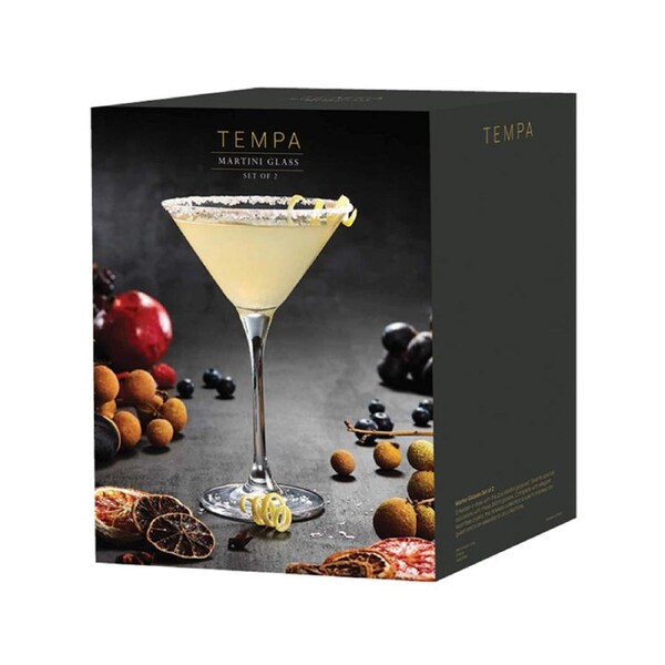 Quinn Lead-Free Crystal Martini Glass (260ml) - 2 Pack