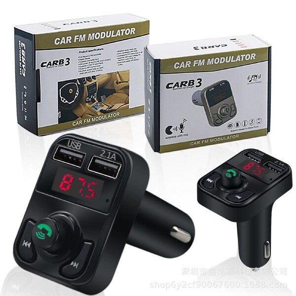 SPORX Handsfree Call Car Charger,Wireless Bluetooth FM Transmitter Radio Receiver,Mp3 Audio Music Stereo Adapter,Dual USB Port Charger Compatible for All Smartphones,Samsung Galaxy,LG,HTC,etc.