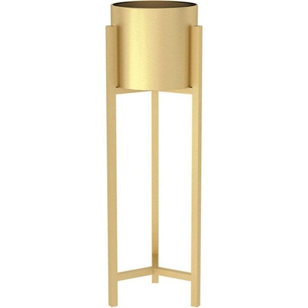 SOGA 90cm Gold Metal Plant Stand with Flower Pot Holder Corner Shelving Rack Indoor Display
