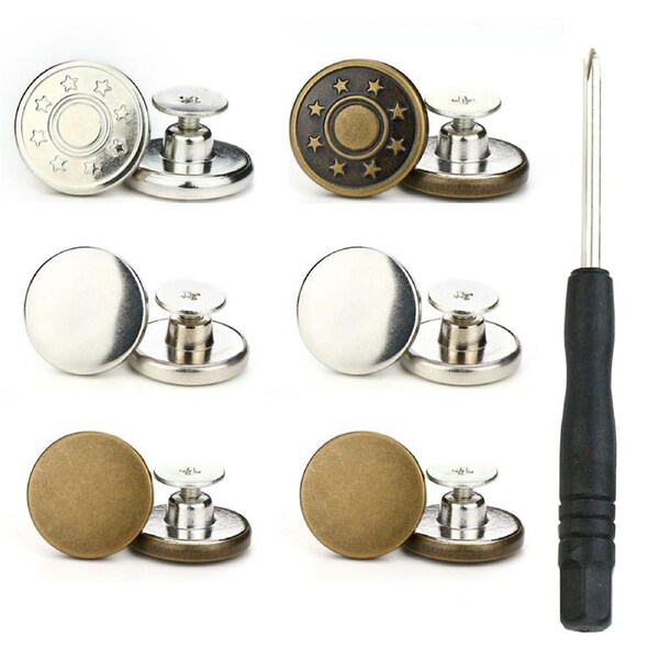 Pants Jacket Jeans Buttons Snap Fastener Universal Screw Free Remove Adjust