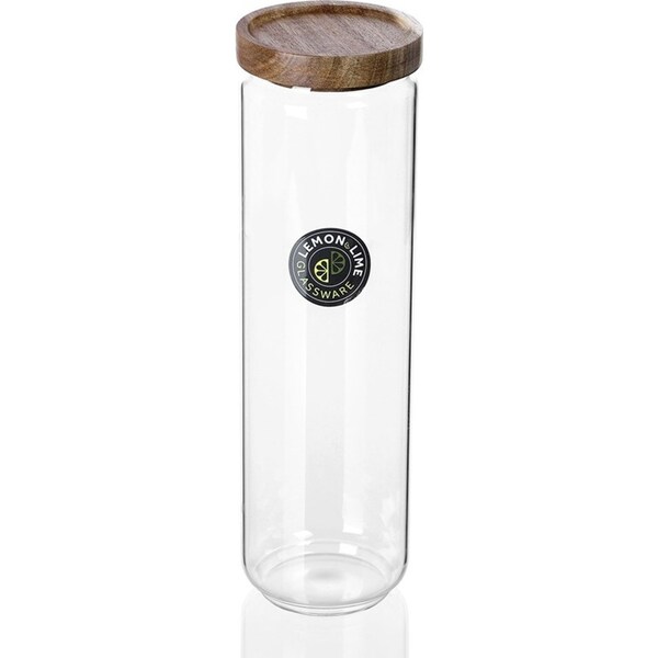 Lemon And Lime 1.65L Woodend Glass Canister Food/Storage Container/Jar Kitchen