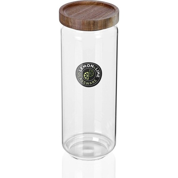 Lemon And Lime 1.4L Woodend Glass Canister Food/Storage Container/Jar Kitchen