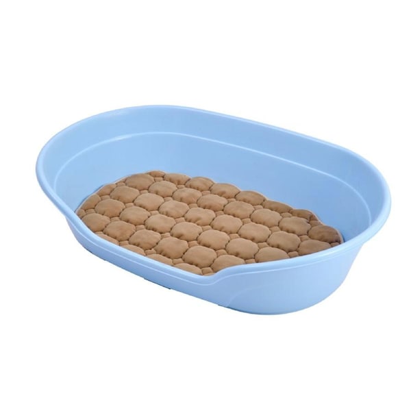 YES4PETS Pet Bed Medium Plastic Dog Bedding Sleeping Resting Washable Basket Blue
