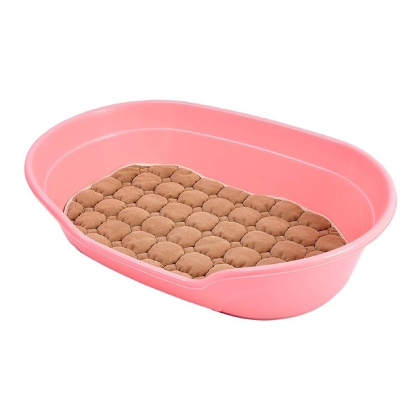 YES4PETS Pet Bed Medium Plastic Dog Bedding Sleeping Resting Washable Basket Pink