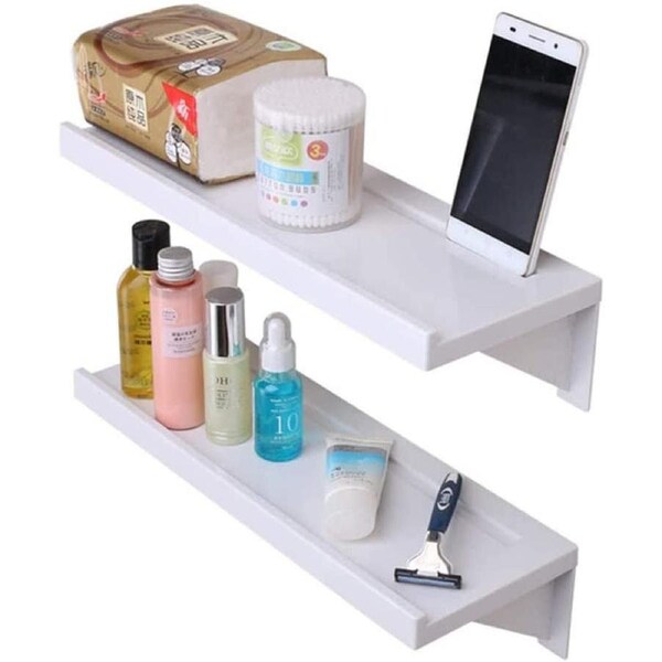 Bathroom Kitchen Storage Shower Shelf Holder Rack Organizer Plastic