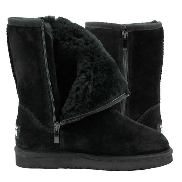 Waratah UGG Unisex Water Resistant Short Mid Zip Up Boot - Black 9W/7M