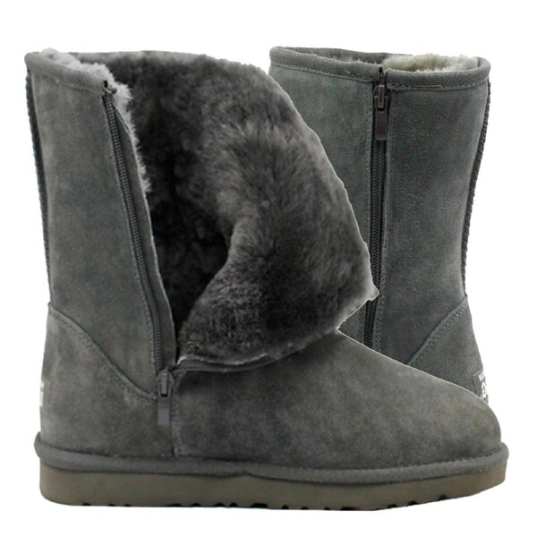 Waratah UGG Unisex Water Resistant Short Mid Zip Up Boot - Grey 14W/12M