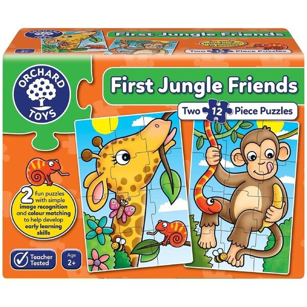 Orchard Toys - First Jungle Friends Puzzles 2 x 12pc