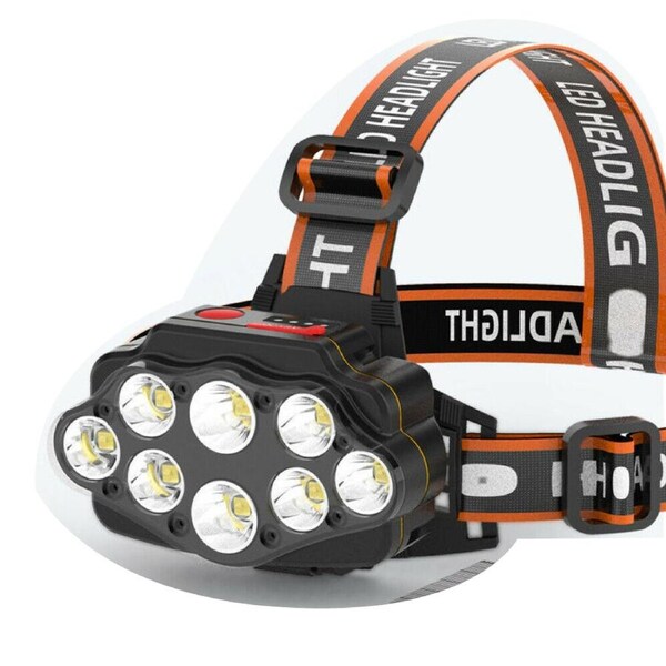 USB Rechargeable Head Light 8 LED Headlight Head Lamp Waterproof Head Torch