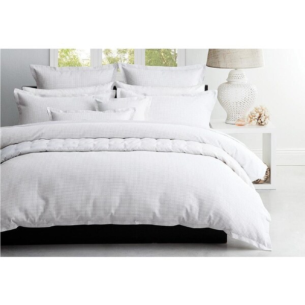 Ascot King Single White Waffle Quilt Cover Set