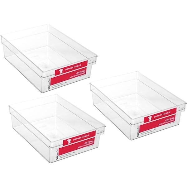3x Boxsweden Crystal Nest Storage 36cm Plastic Box Pantry Container Organiser