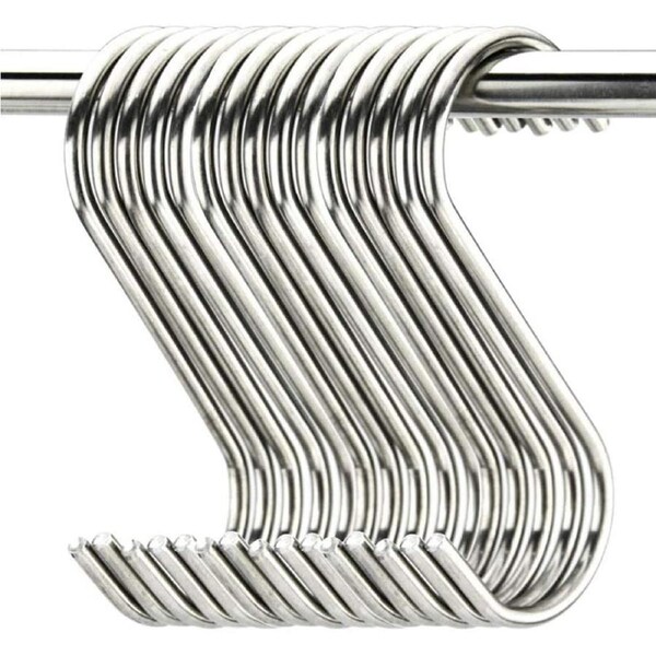20 Pack 3.5" Hooks S Shaped Hanging Hooks Stainless Steel Metal Hangers Hanging Hooks Kitchen,Closet,Bathroom,Work Shop,Garden,Outdoor etc.