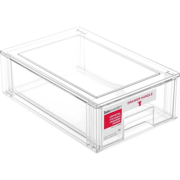 Boxsweden Crystal Stackable Organiser Drawer 32cm w/ Handle Storage Container